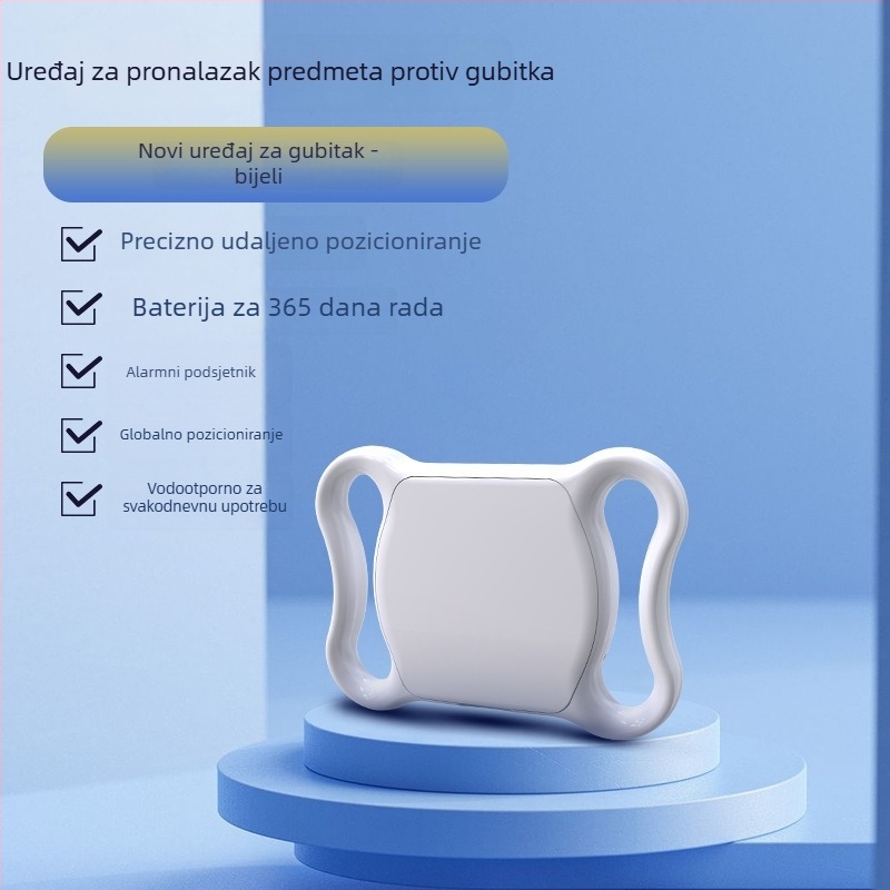 GPS lokalizator za kućne ljubimce, anti-gubitak uređaj za mačke i pse, ogrlica Airtag tracker, Model F2, ABS, CR2032 baterija, težina 9,3 g