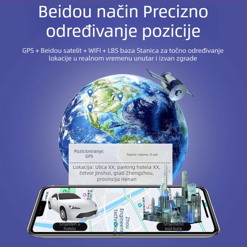 Auto lokator s Beidou GPS pozicioniranjem, snažan magnetski nosač, precizan lokator vozila