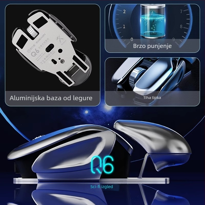 Pioneer Q6 bežična miša, 2.4G USB, 1600 DPI