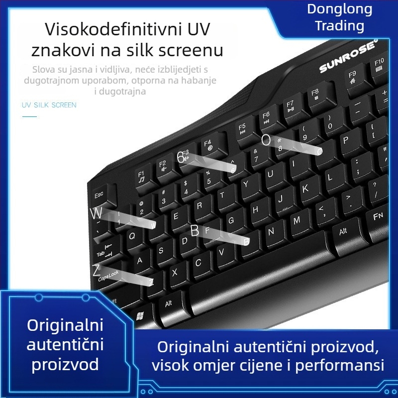 Sunrose FA-T26 žični set tipkovnice i miša, USB optički 1000dpi, kabel 1,5 m, težina 2 kg