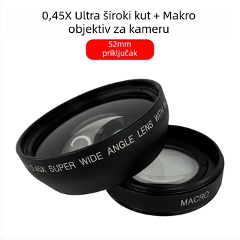 Dvostruki ultraširoki makro objektiv s fiksnim fokusom za kameru – 18 mm, F2.0, promjer filtra 52 mm, model JV-CL52