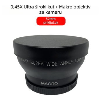 Dvostruki ultraširoki makro objektiv s fiksnim fokusom za kameru – 18 mm, F2.0, promjer filtra 52 mm, model JV-CL52