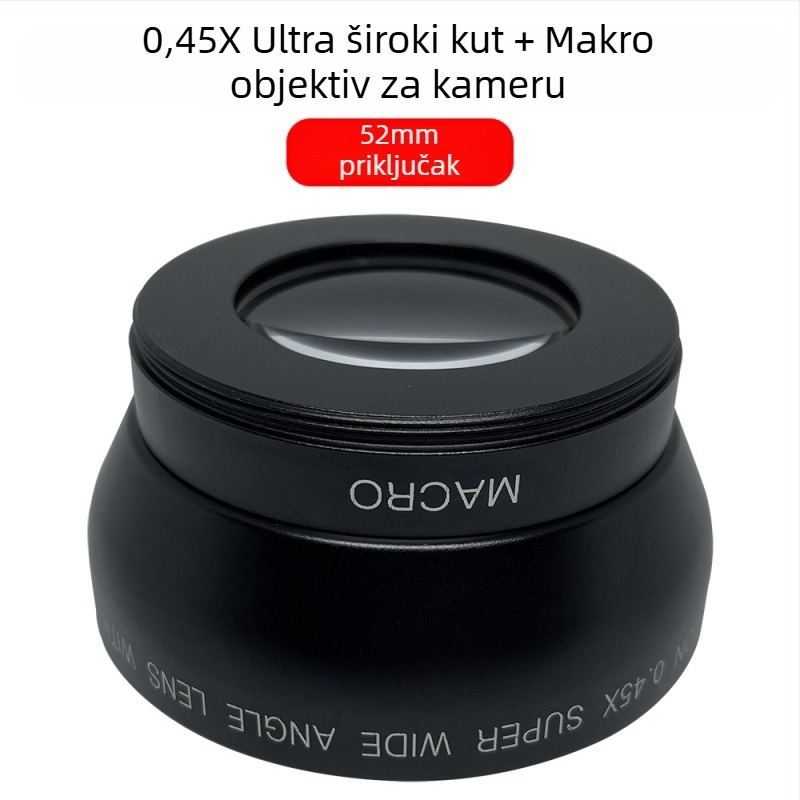 Dvostruki ultraširoki makro objektiv s fiksnim fokusom za kameru – 18 mm, F2.0, promjer filtra 52 mm, model JV-CL52
