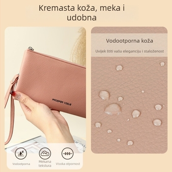 ProsperVogue PU kožni ženski novčanik i torbica za mobitel, ultra lagana, vodootporna, velika kapacitet, gradski minimalistički stil, jednobojna