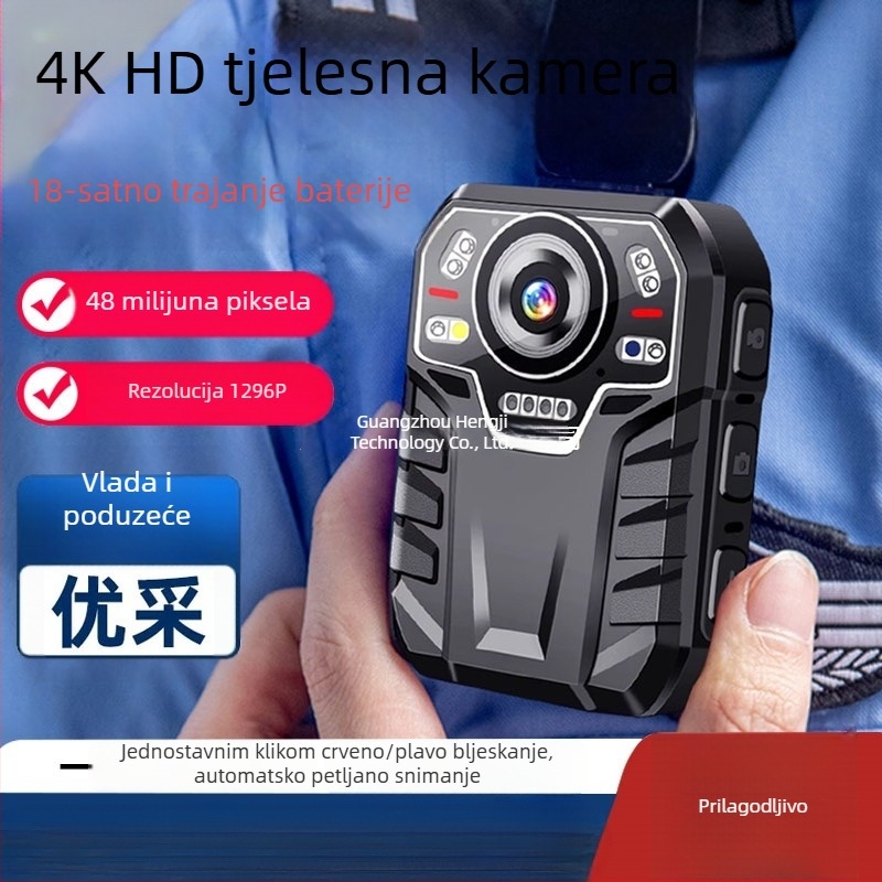 Policijska kamera za nošenje na tijelo, 4K, otporna na eksplozije, 10x optički zum