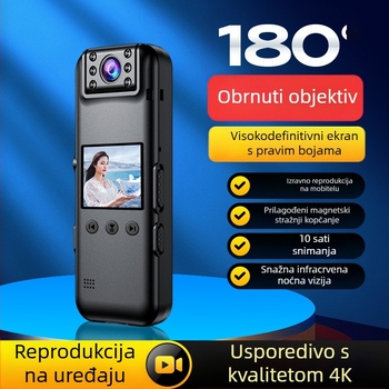 Aivalo A81 4K nosivi video rekordor s 1,3-inčnim LCD-om, TF kartom, noćnim vidom, anti-vibracijom, stražnji klip