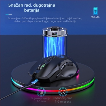 Gaming miša s 9-tipki makro definicijom, 2500dpi, bežična (USB sučelje, doseg 10 m)