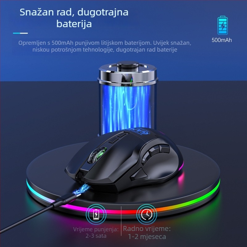 Gaming miša s 9-tipki makro definicijom, 2500dpi, bežična (USB sučelje, doseg 10 m)