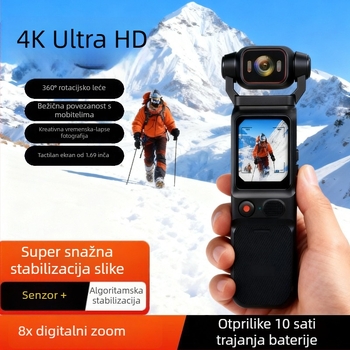 4K akcijska kamera s giroskopom i stabilizacijom, Wi-Fi, 7-satno trajanje baterije, podrška TF kartici