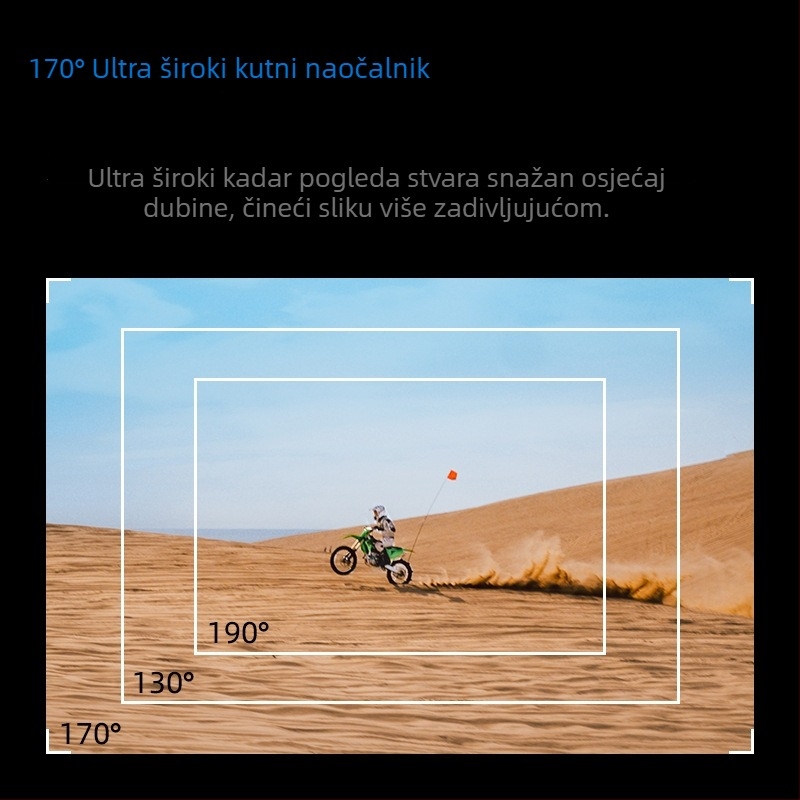 Kamera za kacigu F303AATR, 24 MP, dvostruki LCD zaslon, TF kartica, plastično kućište
