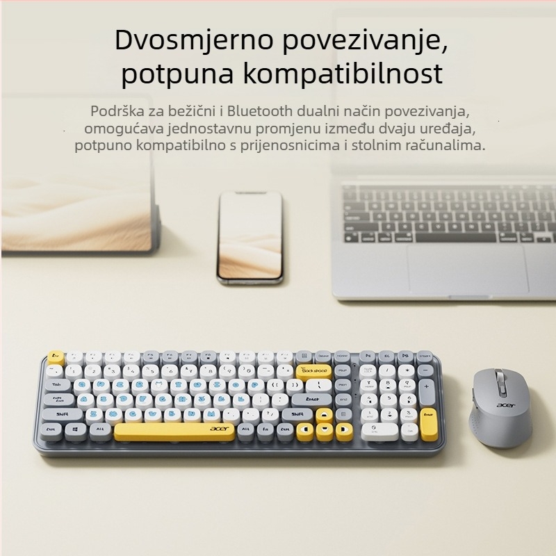 Okr251 Bežični set tipkovnice i miša – bežična tipkovnica, USB miš, 1600dpi