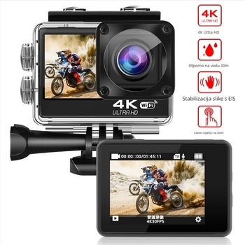 Fulijia F300AAT akcijska kamera s 2,0-inčnim LCD-om, 24 MP fotografije i video, memorijska kartica, ABS kućište, trajanje baterije 90 minuta