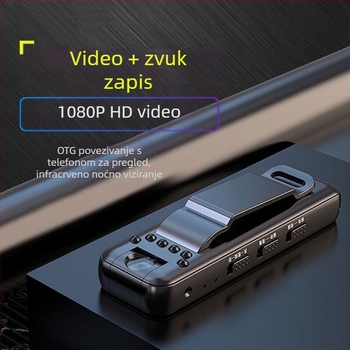 Video kamera D1 CMOS 1080p Noćno vidjenje MicroSD kartica