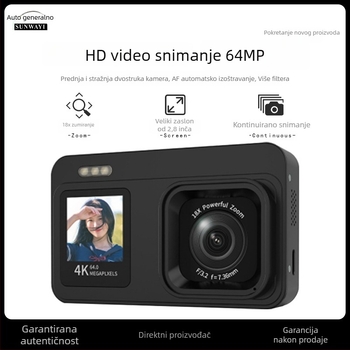 64 MP CMOS digitalni fotoaparat s režijom uljepšavanja selfija, noćno snimanje, 2,8-inčni LCD, 4K podrška, putna kompaktna kamera