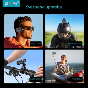 HY-X8 naglavna akcijska kamera, 5 sati baterije, TF memorija, bez zaslona, 3000W piksela