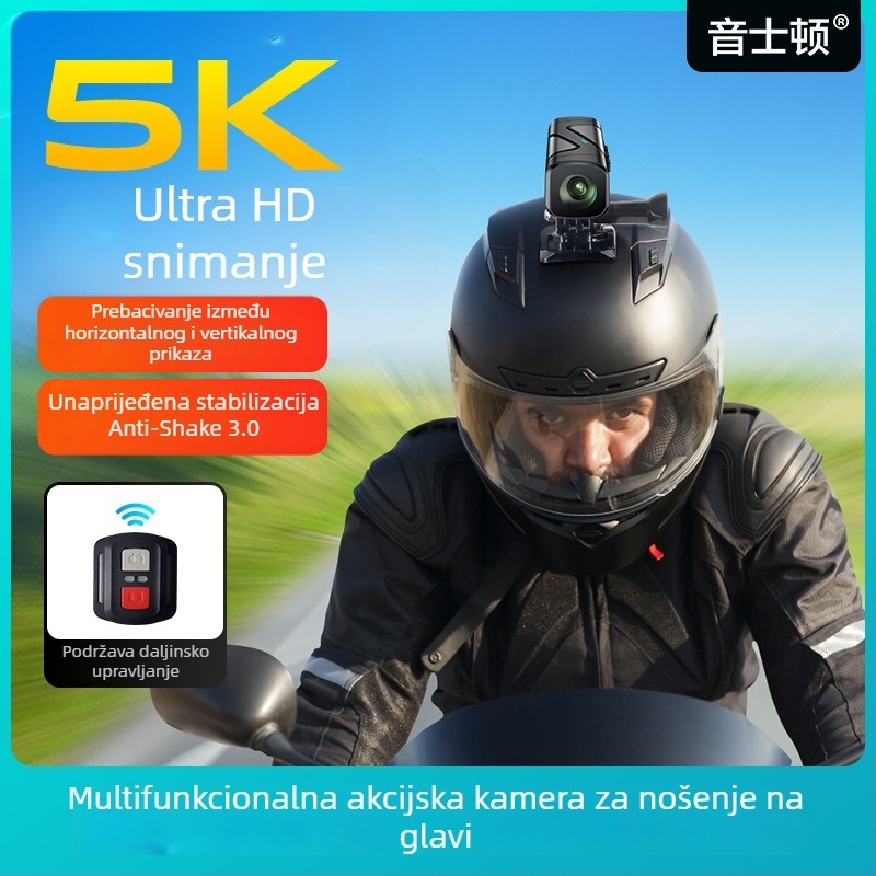 HY-X8 naglavna akcijska kamera, 5 sati baterije, TF memorija, bez zaslona, 3000W piksela