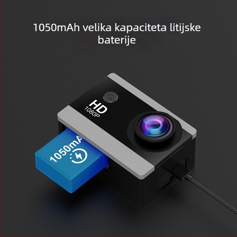 Vanjska vodootporna akcijska kamera I5-358, 16 MP, LCD 2,0 inča, TF kartica, trajanje baterije 120 minuta