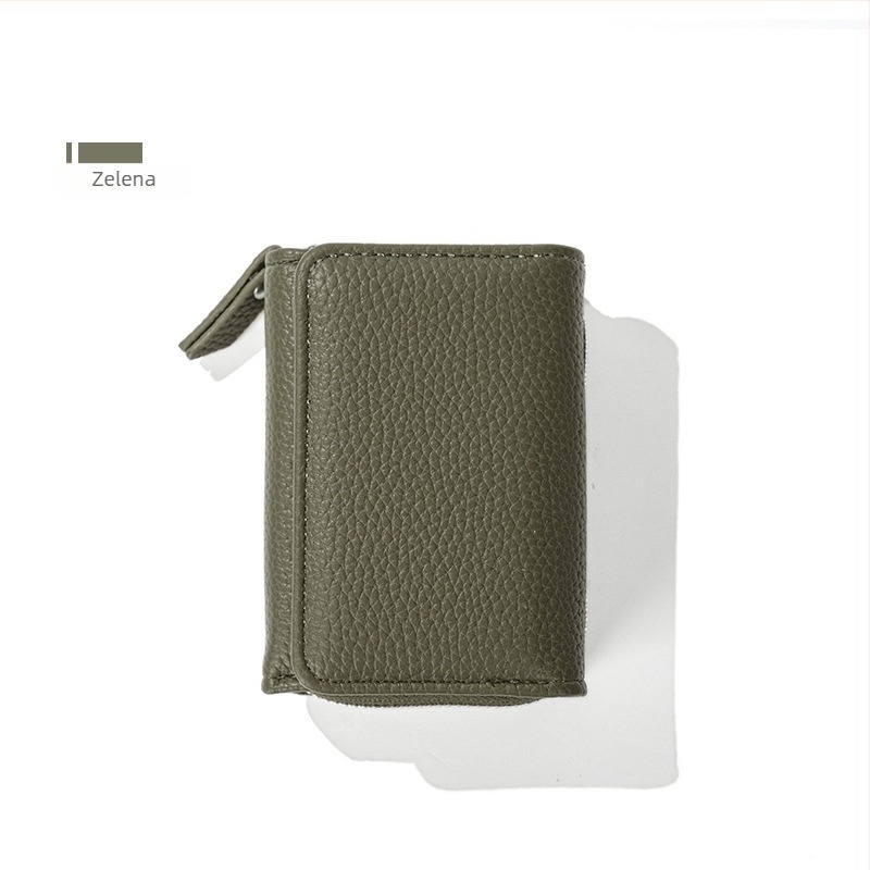 Novčanik za kovanice s lychee uzorkom, PU koža, integrirani držač kartica, unisex poslovni stil, proljeće 2025