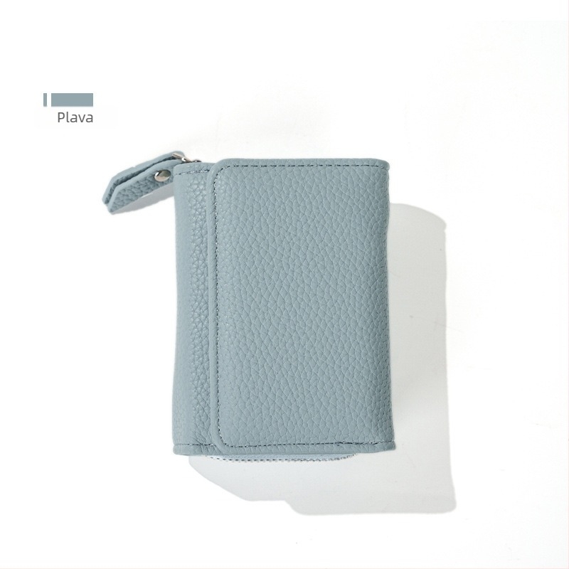 Novčanik za kovanice s lychee uzorkom, PU koža, integrirani držač kartica, unisex poslovni stil, proljeće 2025