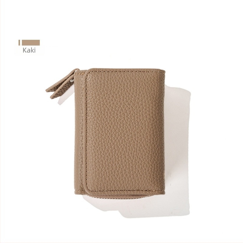 Novčanik za kovanice s lychee uzorkom, PU koža, integrirani držač kartica, unisex poslovni stil, proljeće 2025