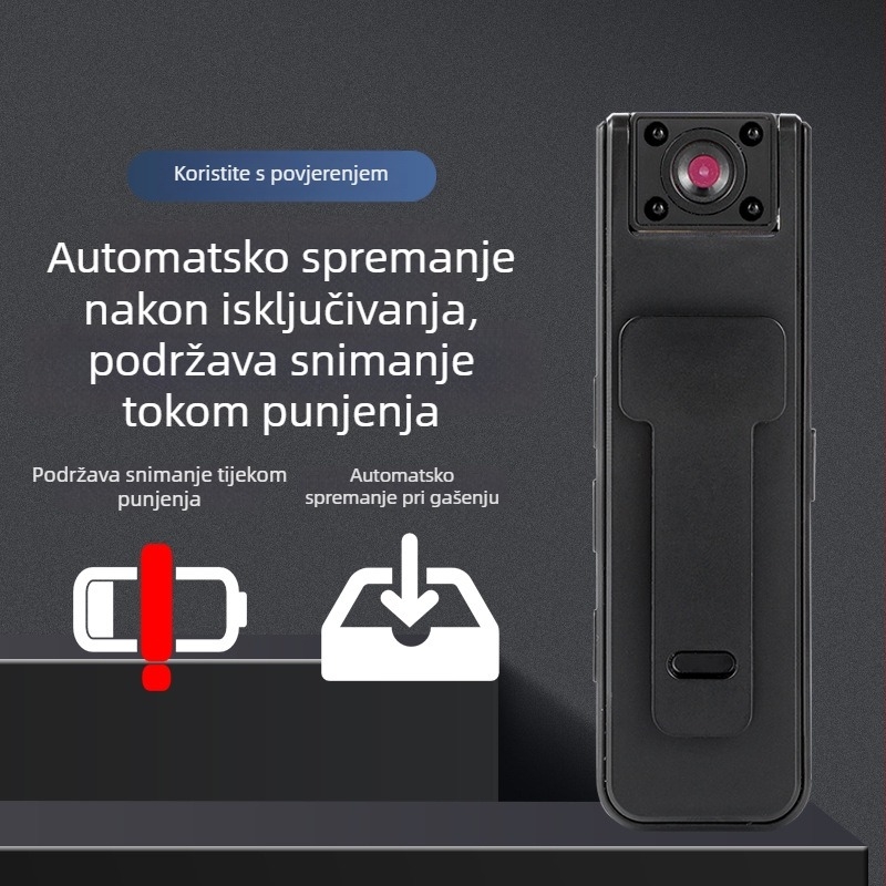 A9 kamera s klipom za leđa: 1080p noćni vid, 180° rotirajući objektiv, pohrana na TF karticu