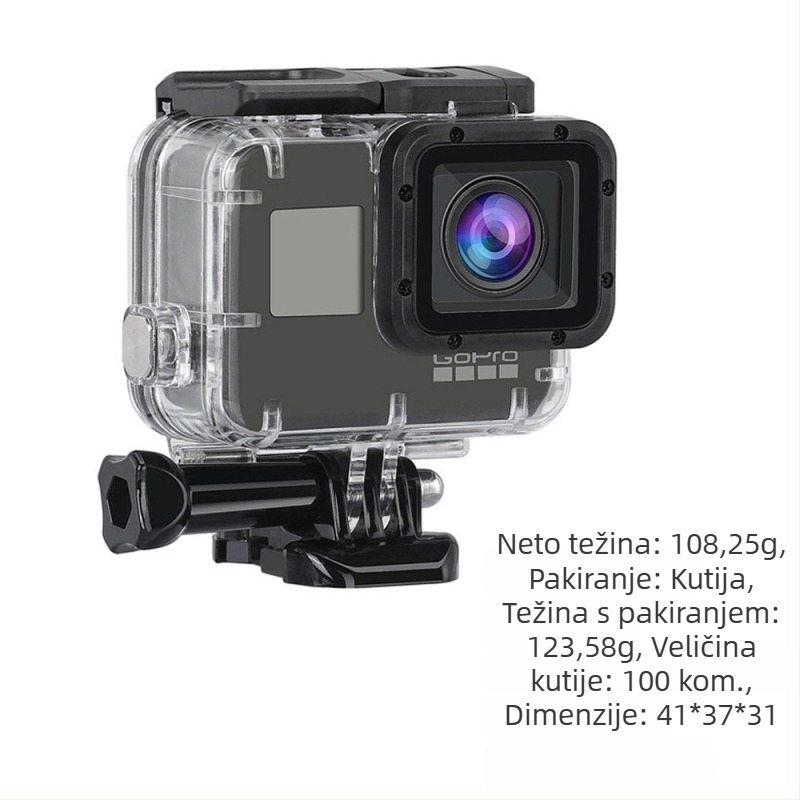 Vodootporan kućište GoPro HERO7, Acrylic-PC konstrukcija, dubina 60 m, dodirni zaslon, apsorpcija udara i otpornost na pad