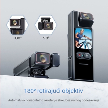 4K Ultra-HD vodootporni ručni registrator pokreta s žiroskopskom stabilizacijom, Wi‑Fi, dodirnim zaslonom i rotirajućim objektivom
