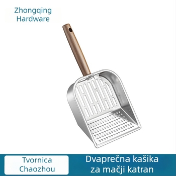 Metalna lopatica za mačji pijesak i hranu za mačke, jednodijelni dizajn, Zhongqing Hardware