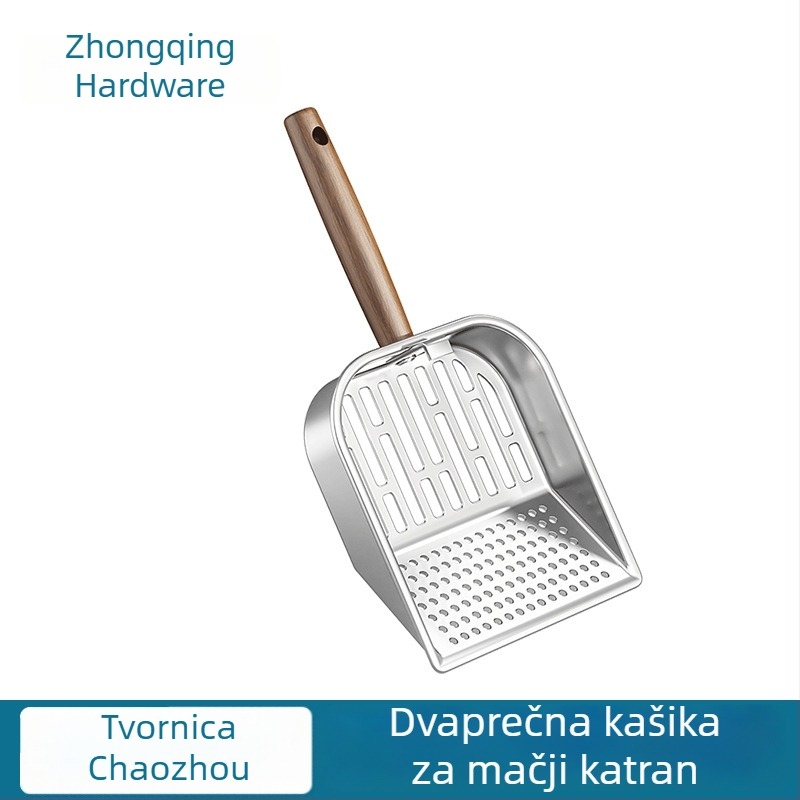 Metalna lopatica za mačji pijesak i hranu za mačke, jednodijelni dizajn, Zhongqing Hardware