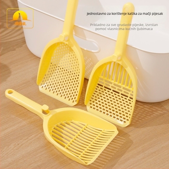 Hawor lopatica za mačji pijesak – višestruka upotreba, s finim rupama, PP materijal, univerzalni dizajn, spremno kao dar