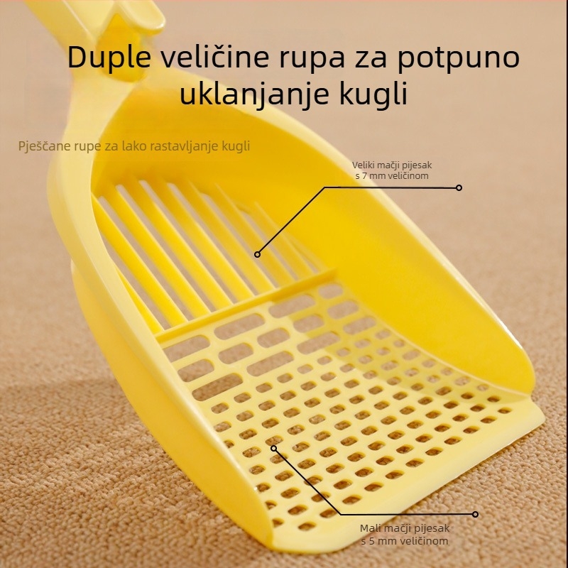 Hawor lopatica za mačji pijesak – višestruka upotreba, s finim rupama, PP materijal, univerzalni dizajn, spremno kao dar