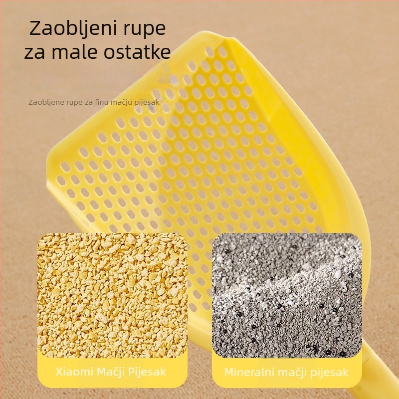 Hawor lopatica za mačji pijesak – višestruka upotreba, s finim rupama, PP materijal, univerzalni dizajn, spremno kao dar