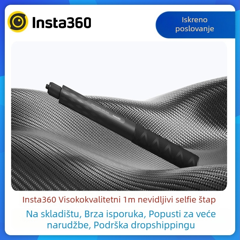 Insta360 Nevidljivi selfie štap – Visokočvrsta karbonska vlakna, kompatibilan s X3, X2X, R, RS, GO3, GO2