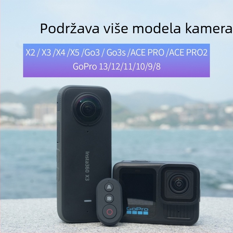 YOCTOP Vlog daljinsko upravljanje selfie štapom za Insta360 – Kompatibilno s X2/X3/X4/X5 GO3 Ace; Materijal: plastika