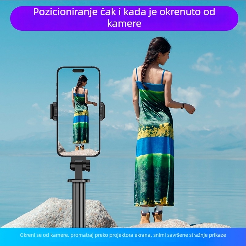 Selfie štap za prijenos uživo s daljinskim upravljanjem, aluminijsko kućište, Bluetooth, stabilizacija slike