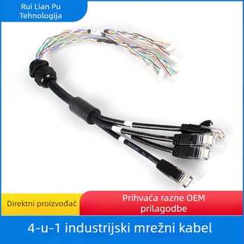 Industrijski CAT6 mrežni kabel, 1 Gbps, 8P8C, unutarnja upotreba, 32 AWG uvijeni par