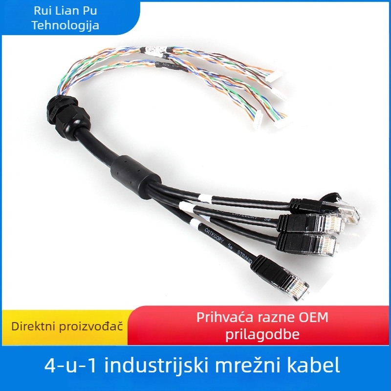 Industrijski CAT6 mrežni kabel, 1 Gbps, 8P8C, unutarnja upotreba, 32 AWG uvijeni par