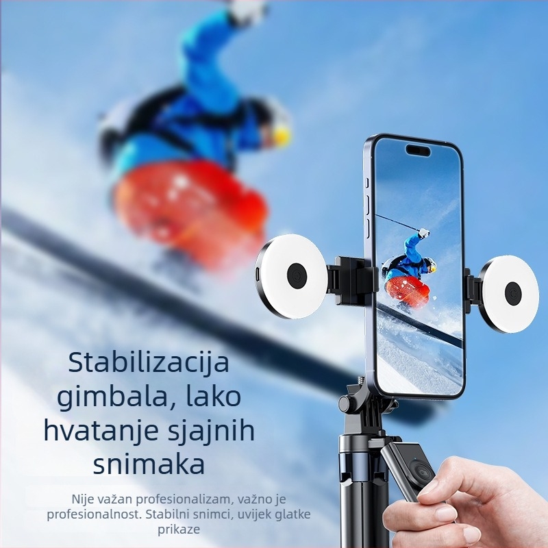 Stabilizator za mobilni telefon s gimbalom – Četveroosi Z145, nehrđajući čelik, Bluetooth, 9 sekcija, 0,3 kg