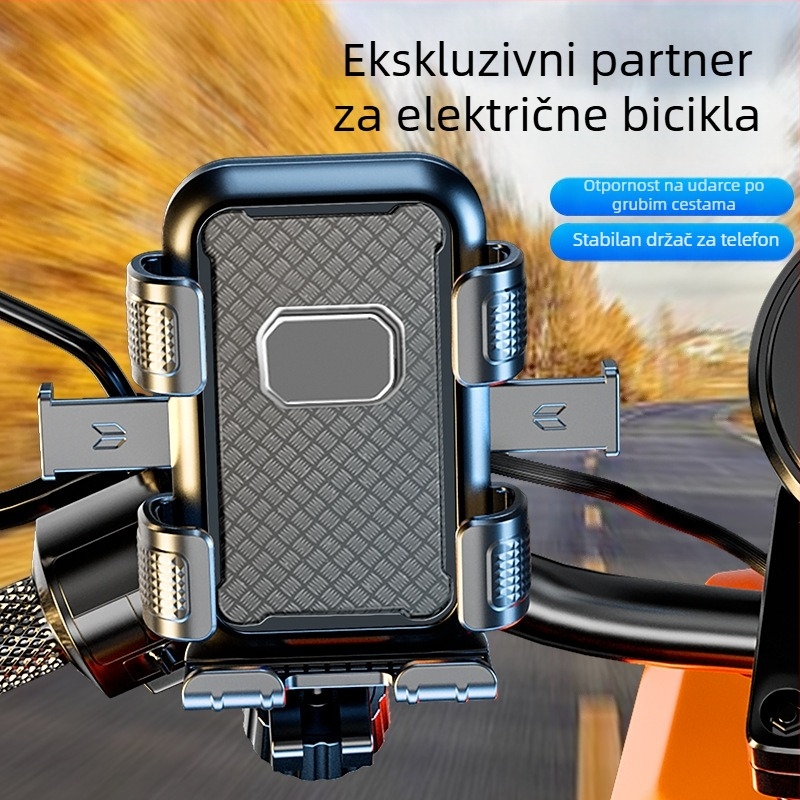 Držač za telefon za bicikl s šestokrakom fiksacijom, antišok, izdržljiv navigacijski držač za snimanje, materijal PC