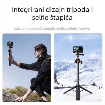Vrig TP-08S univerzalni stativ za sportske kamere, aluminijske legure + ABS, Uključuje baze konektor i vijak