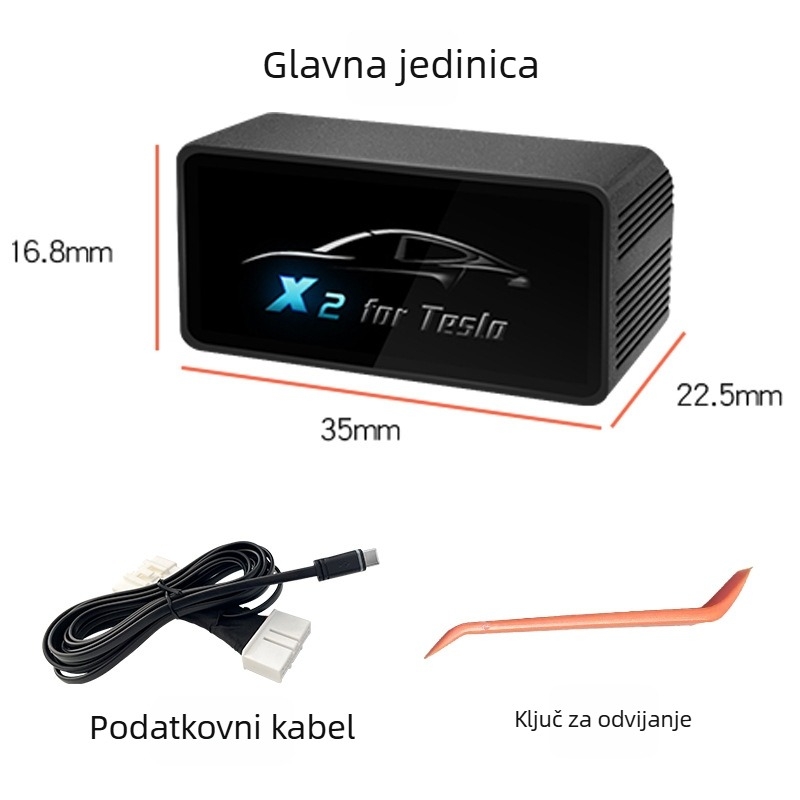 Tesla LCD HUD X2 za Model Y i Model 3 – PC+ABS, DC napajanje