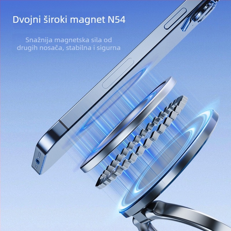Držač za telefon s vakuumom i MagSafe adsorpcijom za navigaciju u autu — prijenosni stolni držač, plastika, Fire Leopard Industrial