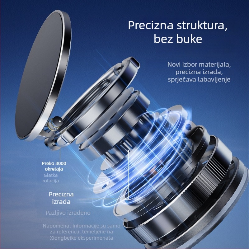 Držač za telefon s vakuumom i MagSafe adsorpcijom za navigaciju u autu — prijenosni stolni držač, plastika, Fire Leopard Industrial