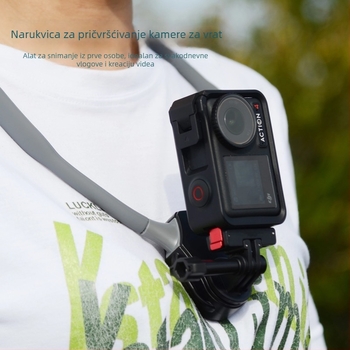 Držač za sportsku kameru na vratu – PC+ABS+silika gel, nosivost 5 kg, težina 0,38 kg, marka Look for ears, prilagodljivo