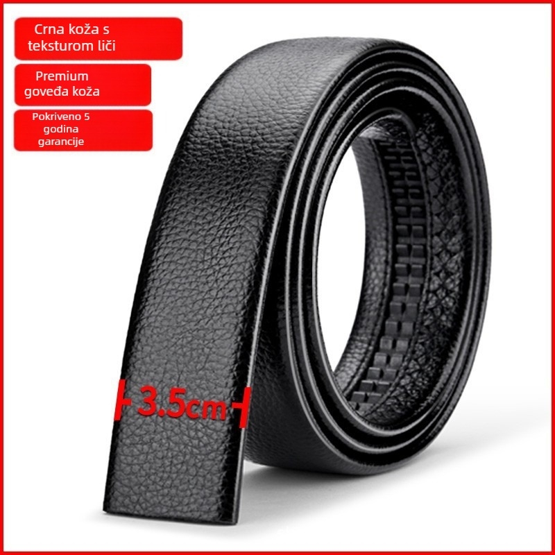 Muški kožni kaiš s automatskom kopčom, dvostruki sloj kravljeg kože, kopča od legure