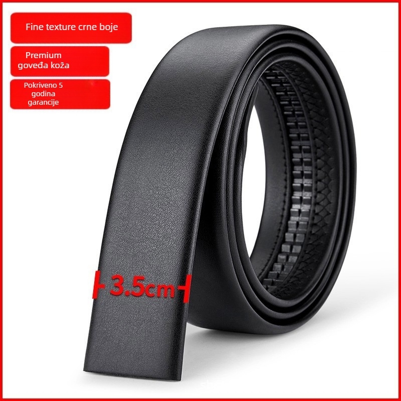 Muški kožni kaiš s automatskom kopčom, dvostruki sloj kravljeg kože, kopča od legure