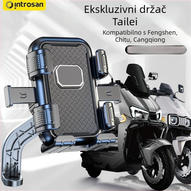 Snap-on držač telefona za Tailing električni skuter – protiv vibracija, cyberpunk stil, plastična konstrukcija, bežično punjenje