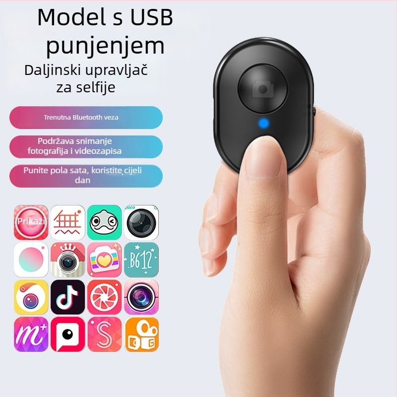Bluetooth daljinski upravljač za selfie za kameru i telefon – univerzalni upravljač za selfie štap