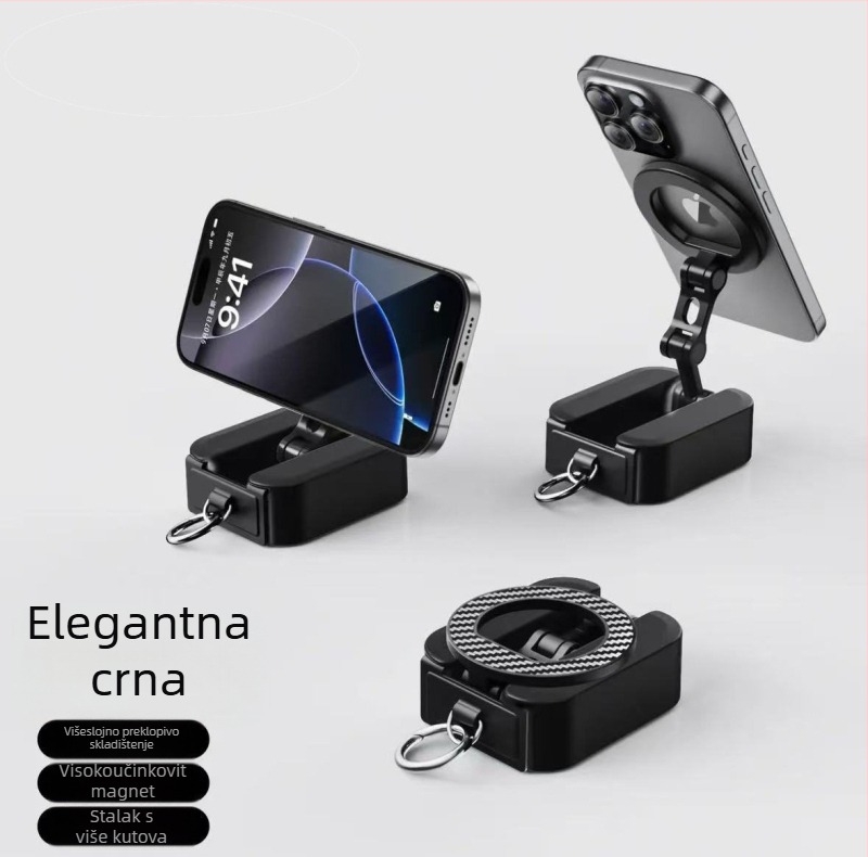 Magnetični držač telefona, od legure, sklopivi, za automobil, dvostrani magnet