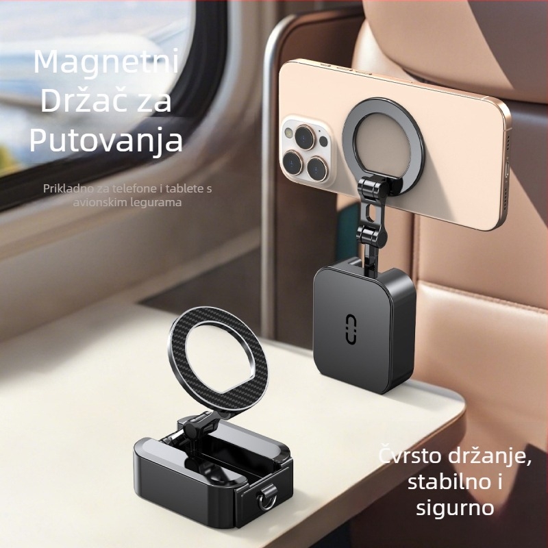 Magnetični držač telefona, od legure, sklopivi, za automobil, dvostrani magnet